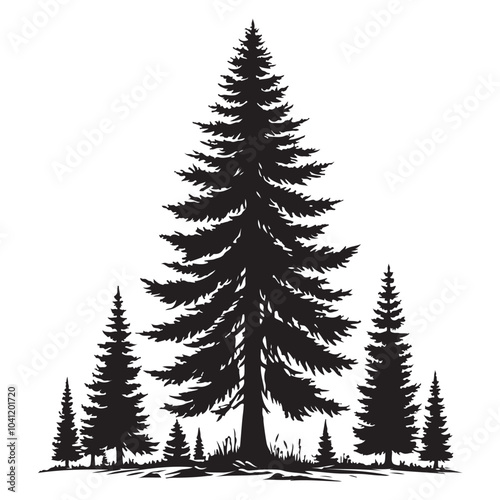 pine tree vector silhouette