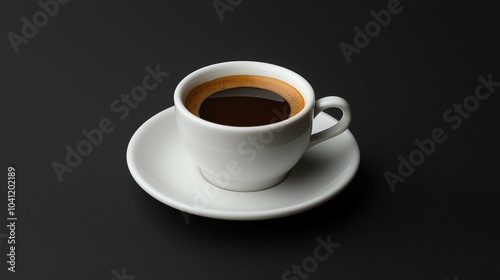 Single Espresso Shot on White Saucer