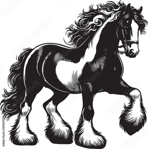Shire horse vector