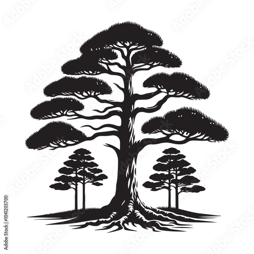 pine tree vector silhouette