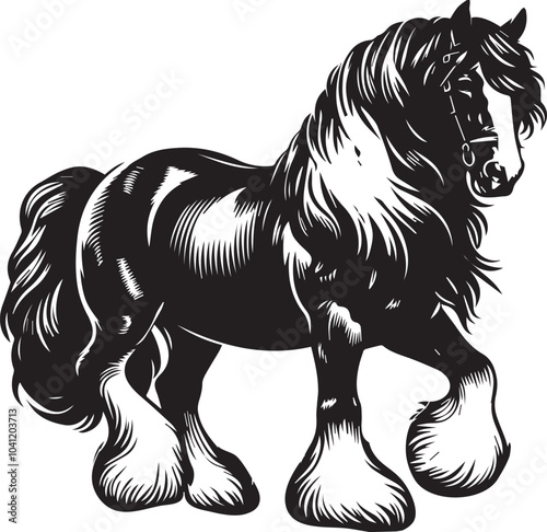 Shire horse vector