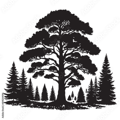 pine tree vector silhouette