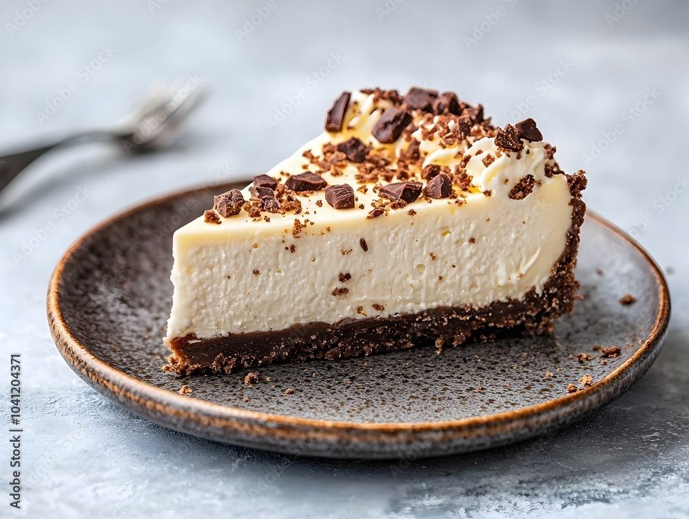 A Decadent Cheesecake Slice with a Creamy Topping and Crumbly Crust Symbolizing the Temptation of Indulgent Desserts A Decadent Cheesecake Slice with a Creamy Topping and Crumbly Crust Symbolizing the Temptation of Indulgent Desserts