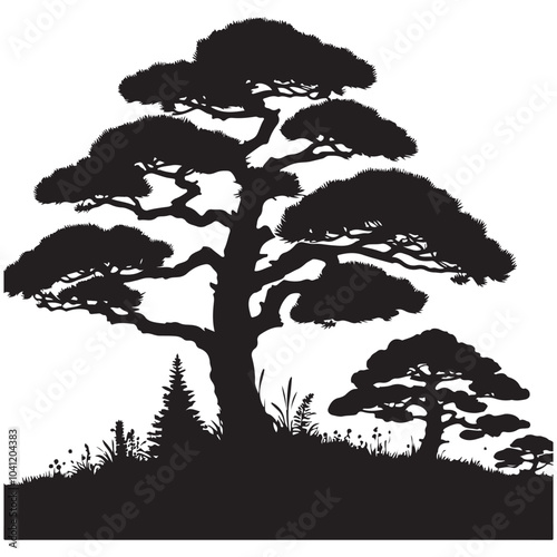 pine tree vector silhouette