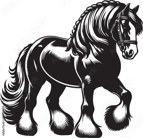 Shire horse vector