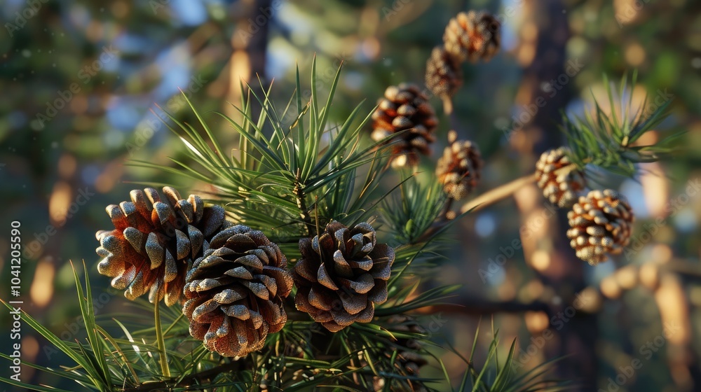 Fototapeta premium Pine Tree With Cones