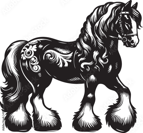 Shire horse vector