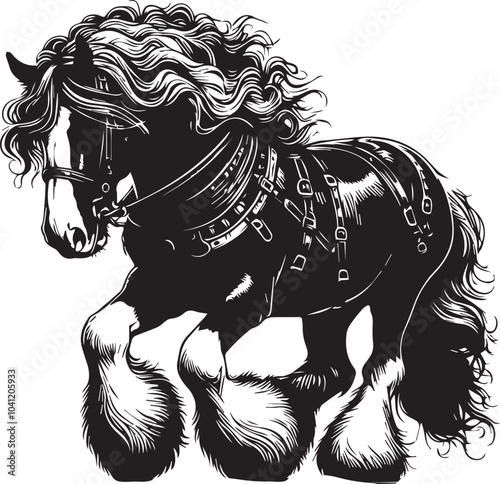 Shire horse vector