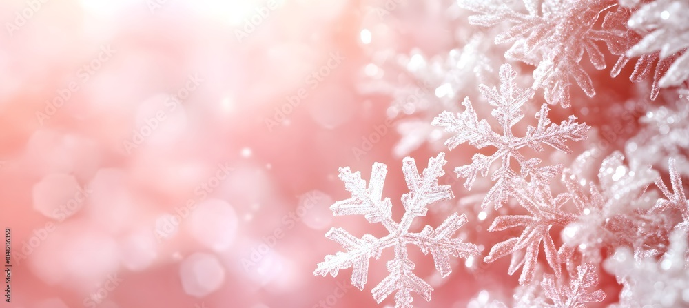 Minimalist winter wonderland with delicate snowflakes on a white background. Generative AI. Minimalist winter wonderland with delicate snowflakes on a white background. Generative AI.