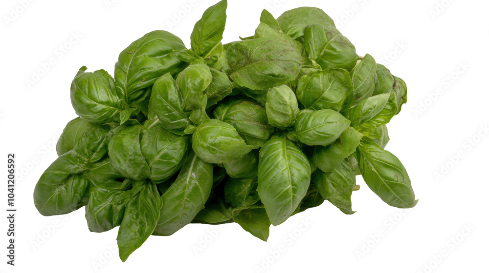 Fresh basil leaves isolated on black background for culinary and herbal uses - transparent background png Fresh basil leaves isolated on black background for culinary and herbal uses - transparent background png