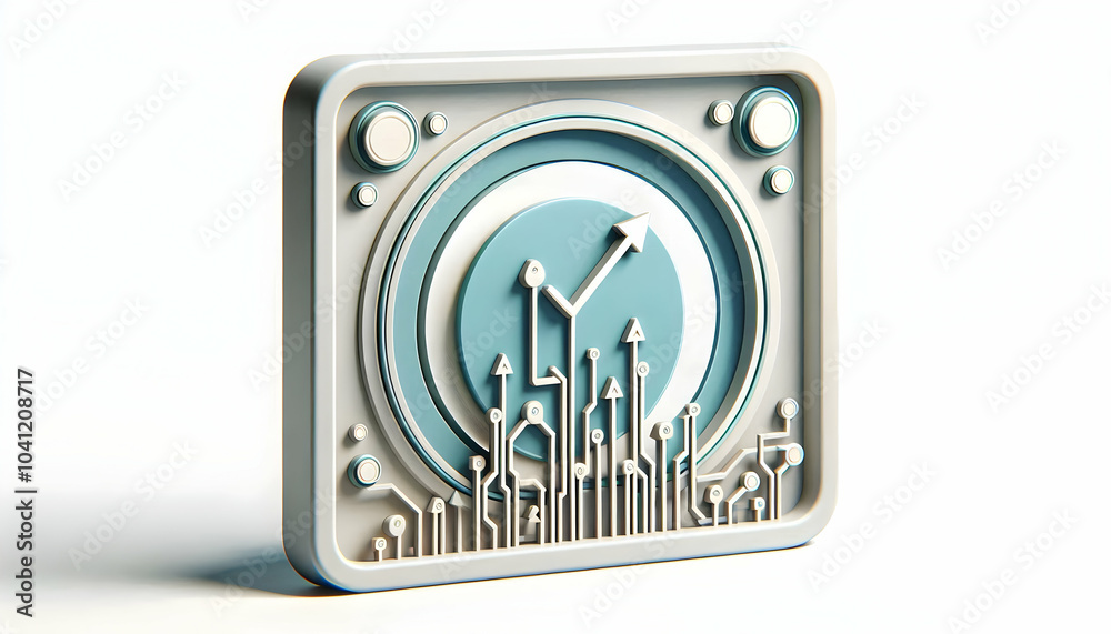 3D Floating AI Circuit Minimalist Frame Design with Upward Growth Arrows for Infographics or Tech Presentations - Clean Copy Space Ideal for Modern Visuals and Digital Content 3D Floating AI Circuit Minimalist Frame Design with Upward Growth Arrows for Infographics or Tech Presentations - Clean Copy Space Ideal for Modern Visuals and Digital Content