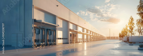 Contemporary Warehouse Facility Exterior for Logistics and Distribution 