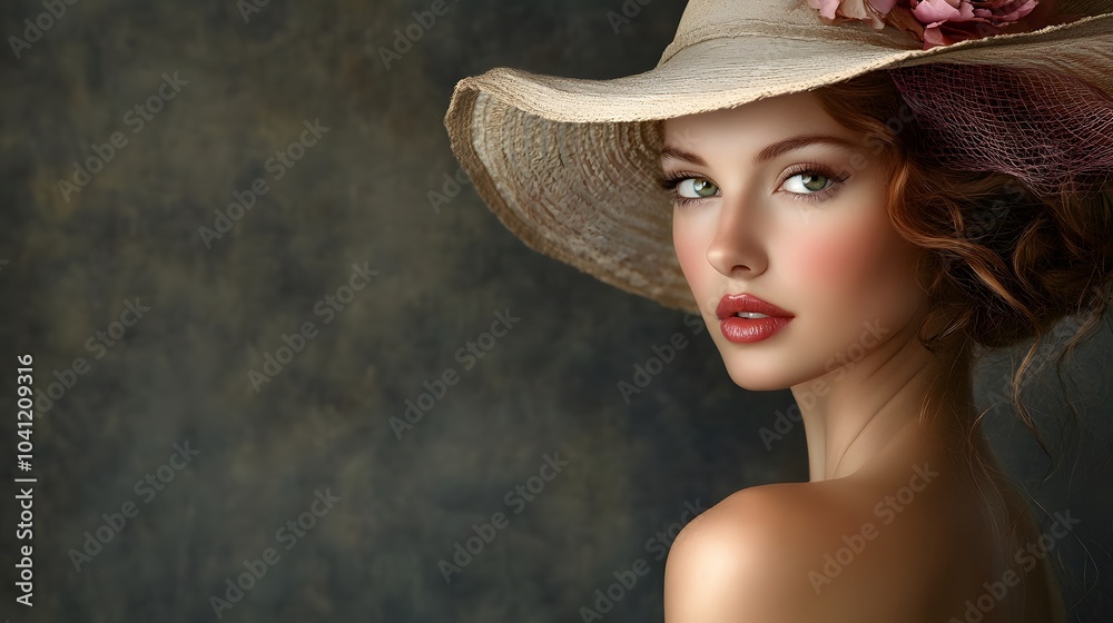 Beautiful elegant woman in a hat. Beautiful elegant woman in a hat.