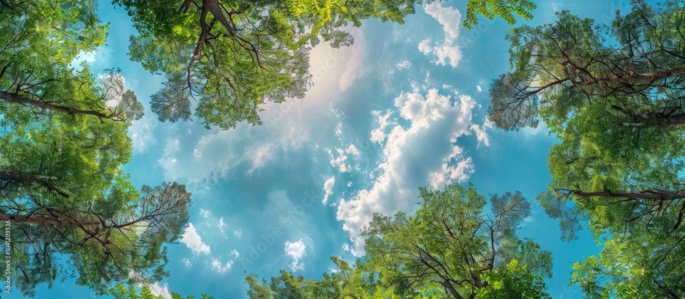 Sky View With Trees And Clouds Sky View With Trees And Clouds