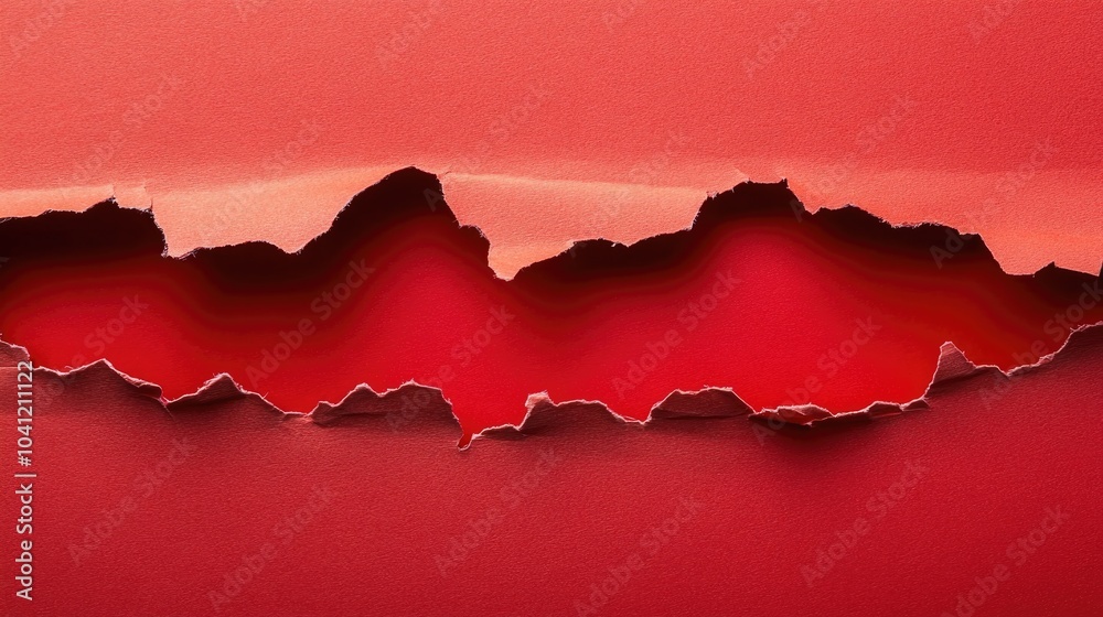 Torn red paper from above emphasizing a discount theme ideal for promoting sales events like Black Friday Torn red paper from above emphasizing a discount theme ideal for promoting sales events like Black Friday