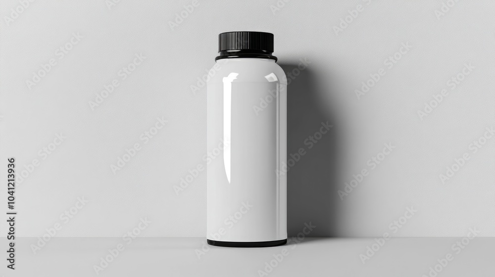 White spray paint can mockup featuring a black lid ideal for showcasing designs or concepts in a blank space White spray paint can mockup featuring a black lid ideal for showcasing designs or concepts in a blank space