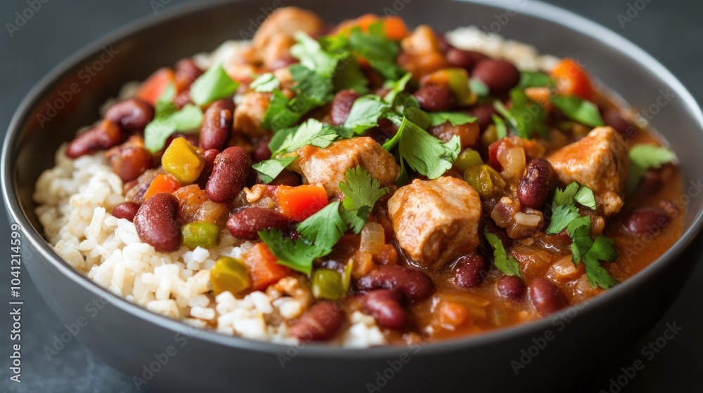 Red Beans and Rice is a comforting Southern meal featuring slow cooked kidney beans with vegetables spices and pork all served atop a bed of fluffy rice Red Beans and Rice is a comforting Southern meal featuring slow cooked kidney beans with vegetables spices and pork all served atop a bed of fluffy rice