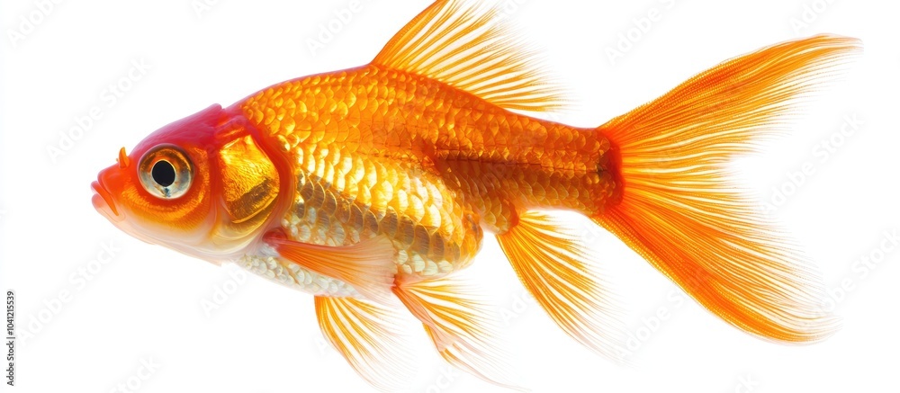 Fototapeta premium Gold Fish Isolation On The White