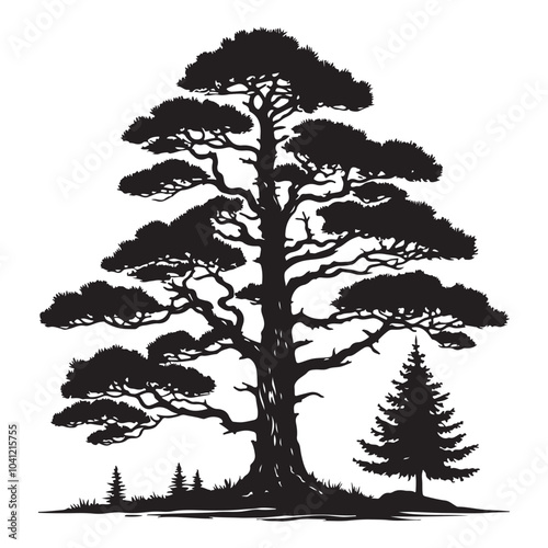 pine tree vector silhouette