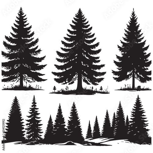 pine tree vector silhouette