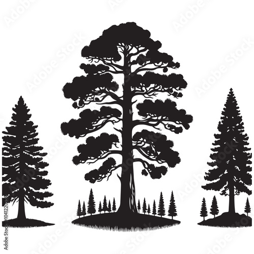 pine tree vector silhouette