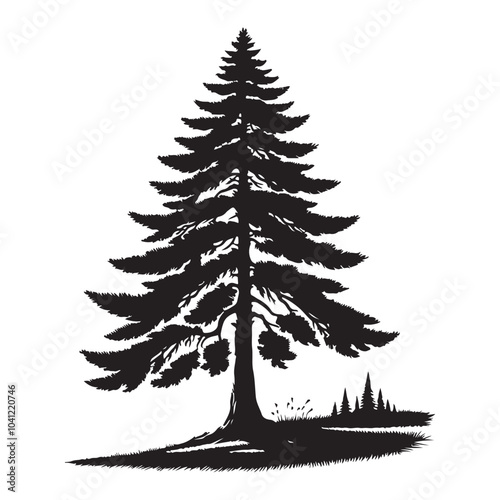 pine tree vector silhouette