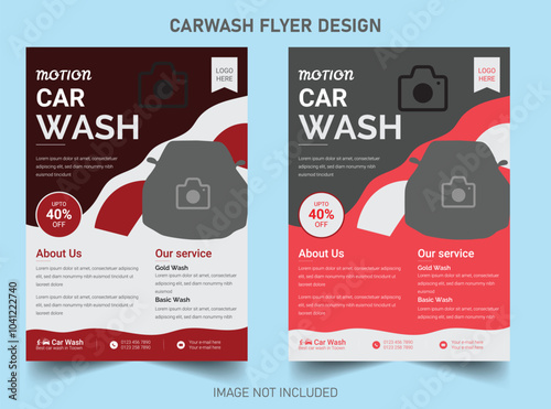 Modern Car Wash Flyer, Creative Car Wash Flyer set, Abstract design carwash flyer bundle, Car Detailing , Car Wash poster templates