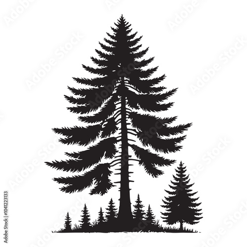 pine tree vector silhouette