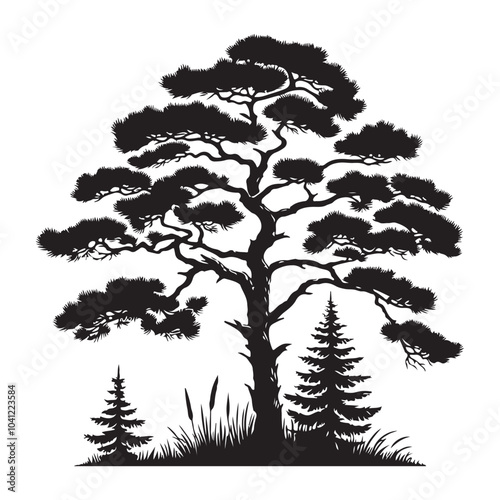 pine tree vector silhouette