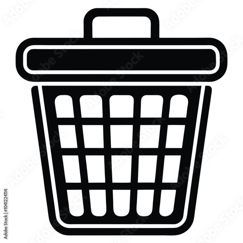 Laundry basket with handles icon outline vector. Plastic hamper on white background