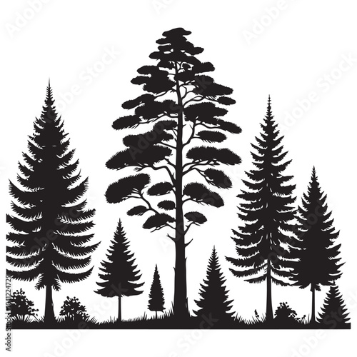pine tree vector silhouette
