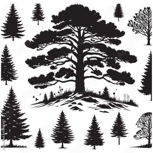 pine tree vector silhouette