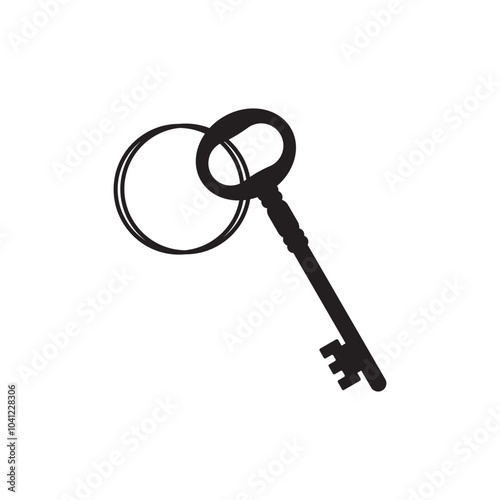 Key Icon Vector Illustration. Flat Key Icon Sign
