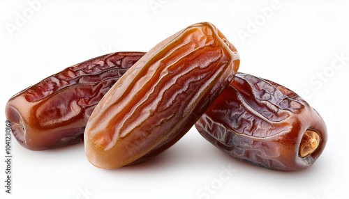 Dried dates fruit isolated on white background with clipping path. ai generated