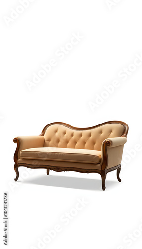 Chaise longue isolated with white highlights, png