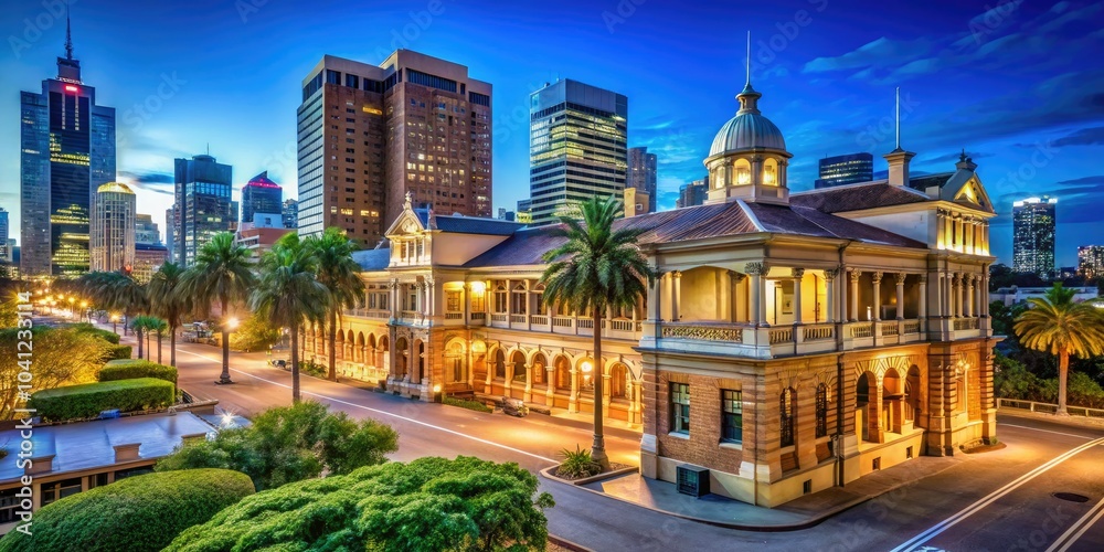Naklejka premium Discover the Historic Charm of The Commissariat Store Museum in Brisbane, QLD with HDR Detail