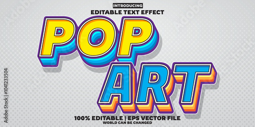 Pop Art new editable text effect in new modern trend style