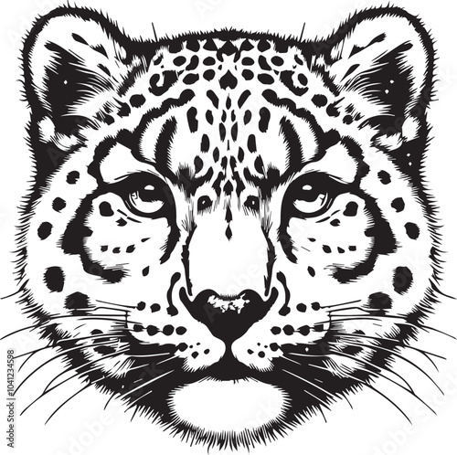 snow leopard vector