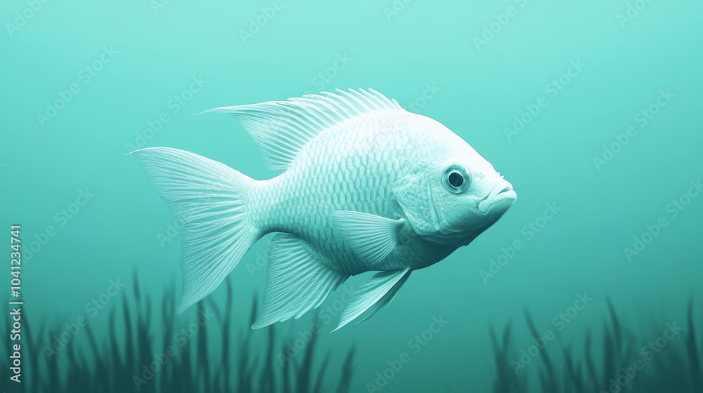 Dreamlike Surreal Angelfish in Tranquil Waters Dreamlike Surreal Angelfish in Tranquil Waters