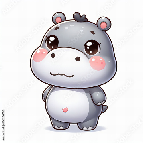 Chibi Hippo Character