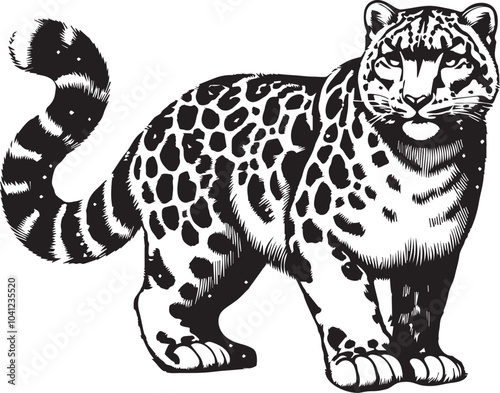 snow leopard vector