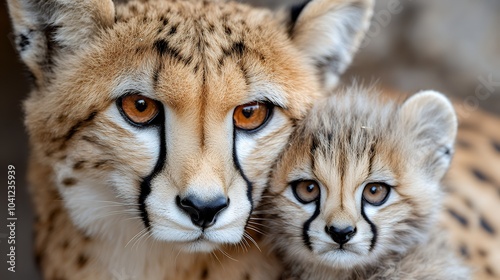 様々な野生動物の母と子供