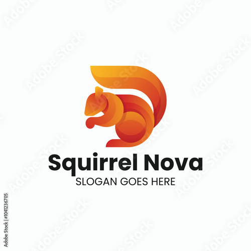 Vector Logo Illustration Squirrel Gradient Colorful Style