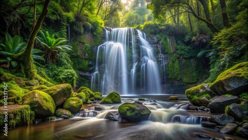Elabana Falls offers a tranquil escape, showcasing stunning low light photography opportunities amidst Lamington National Park's lush rainforest retreat, perfect for nature lovers and photographers al