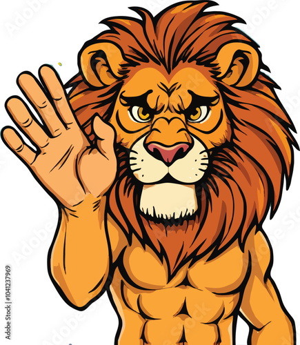 half human half lion vector