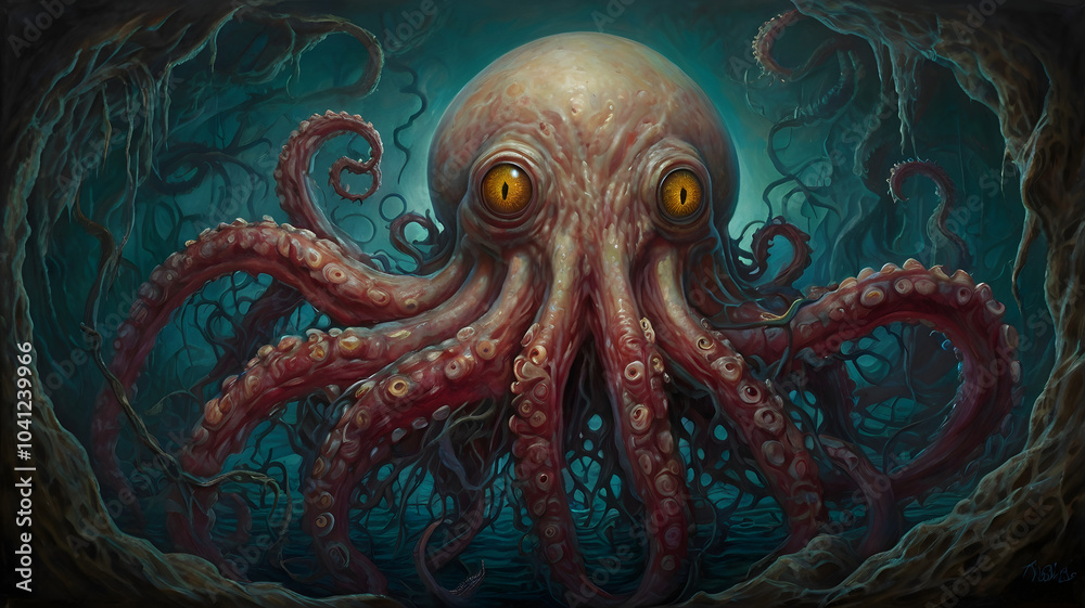 Obraz premium jellyfish on black, ai generated