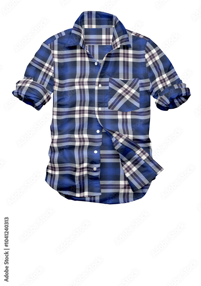 3D illustration summer season check shirt.