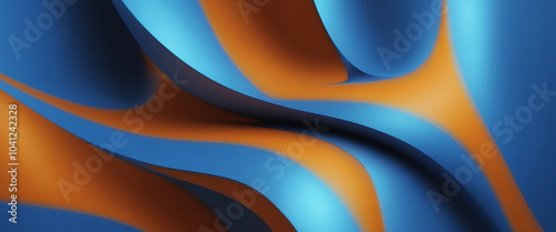 Abstract Blue and Orange Curved Lines