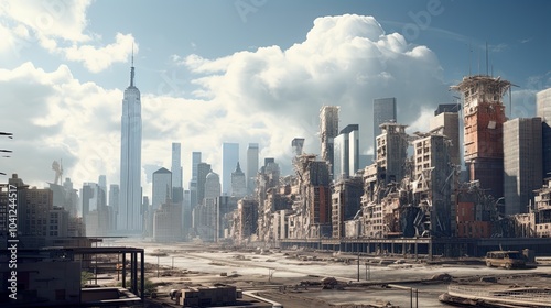 mix urban cityscape scene development and real estate