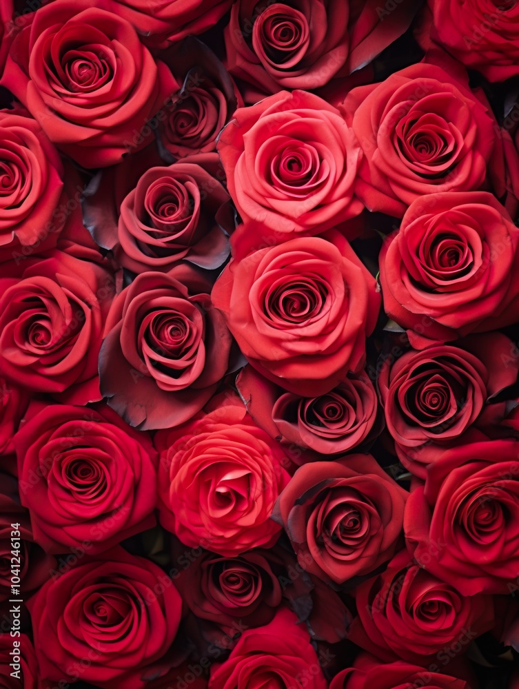 Vertical top view red and pink rose love and wedding decoration Valentines day background Vertical top view red and pink rose love and wedding decoration Valentines day background